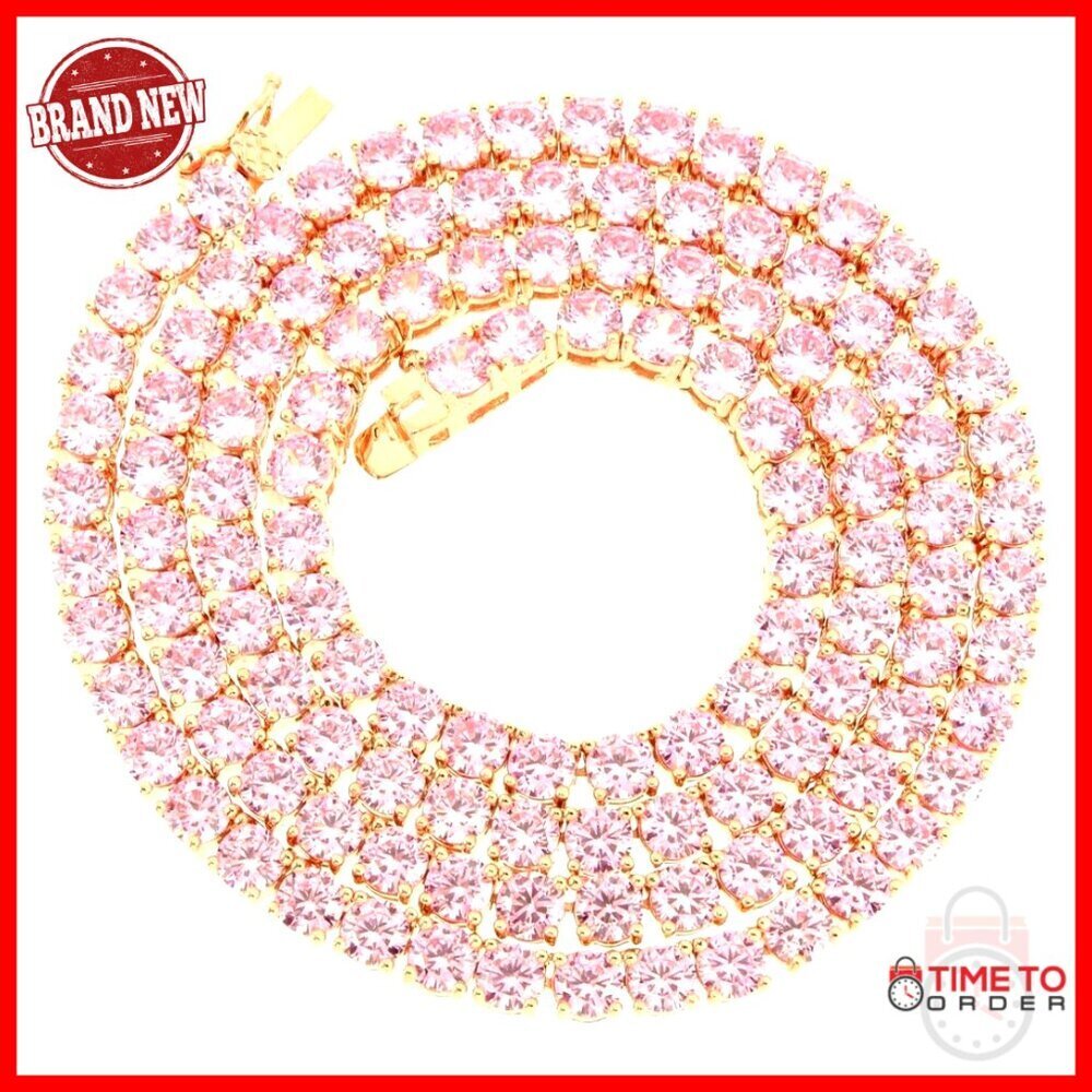4mm Tennis Chain Necklace Choker Lab Created Diamonds 16-24 Inches